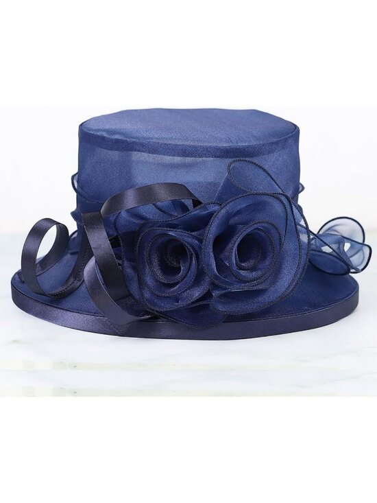 Floral Flat Top Sun Visor Hat for Women | Wedding, Cocktail, Derby Cap main image 7